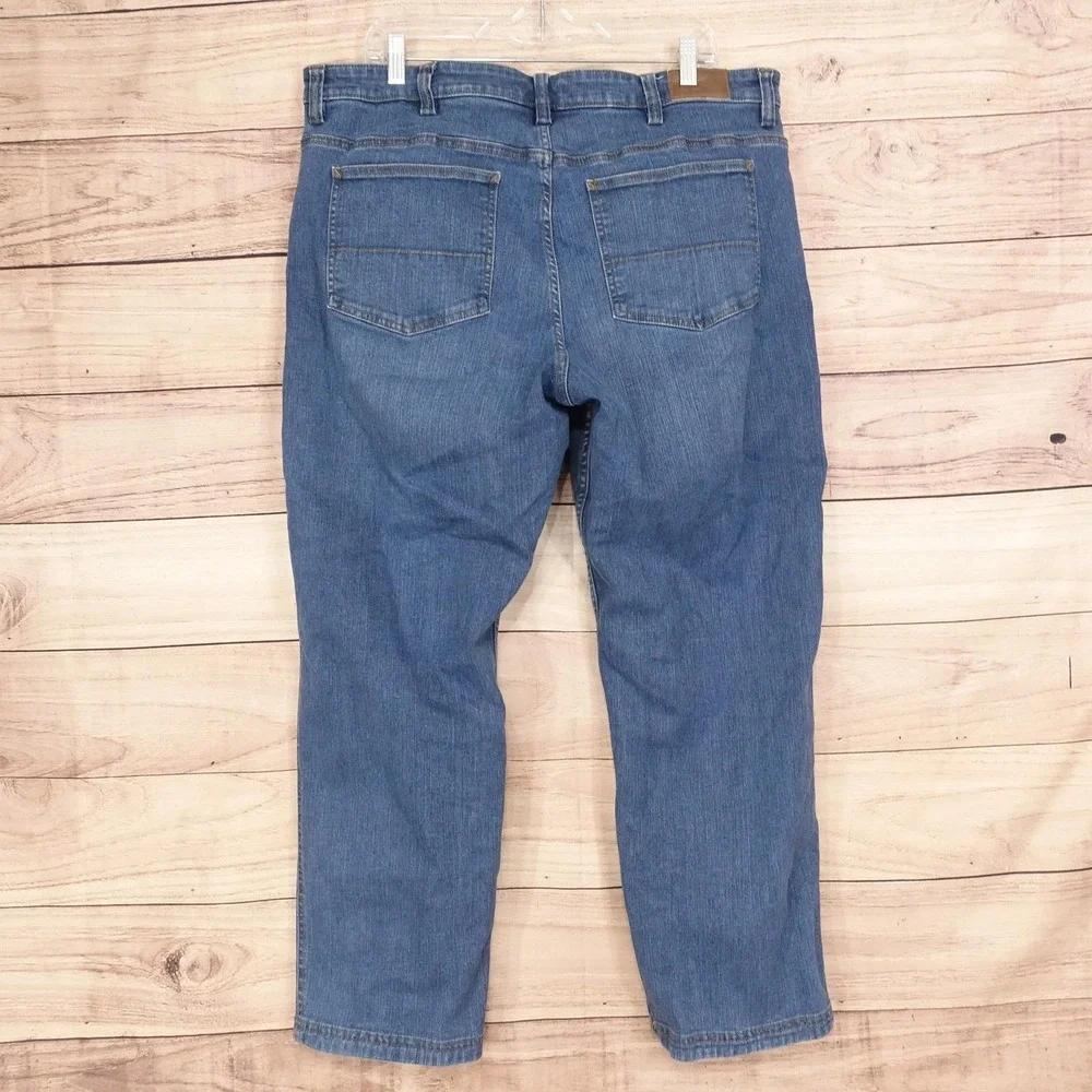 Kirkland Signature Jeans Mens 38x29 Blue Medium Wash Straight Stretch Denim